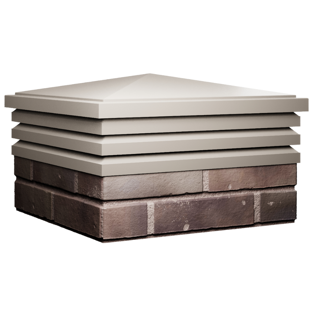 Колпак Zking Бона ХайТек Бежевый на столб 2х2 кирпича (513х513мм) в Нефтеюганске фото