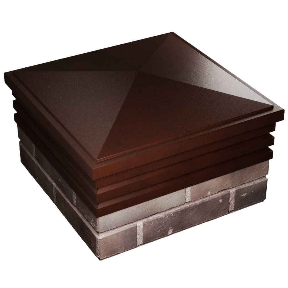 Колпак Zking Бона ХайТек Коричневый на столб 2х2 кирпича (513х513мм) в Нефтеюганске фото