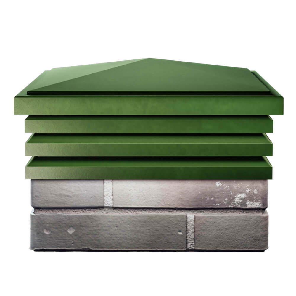 Колпак Zking Бона ХайТек Зеленый на столб 1.5х1.5 кирпича (385х385мм) Нефтеюганск фото