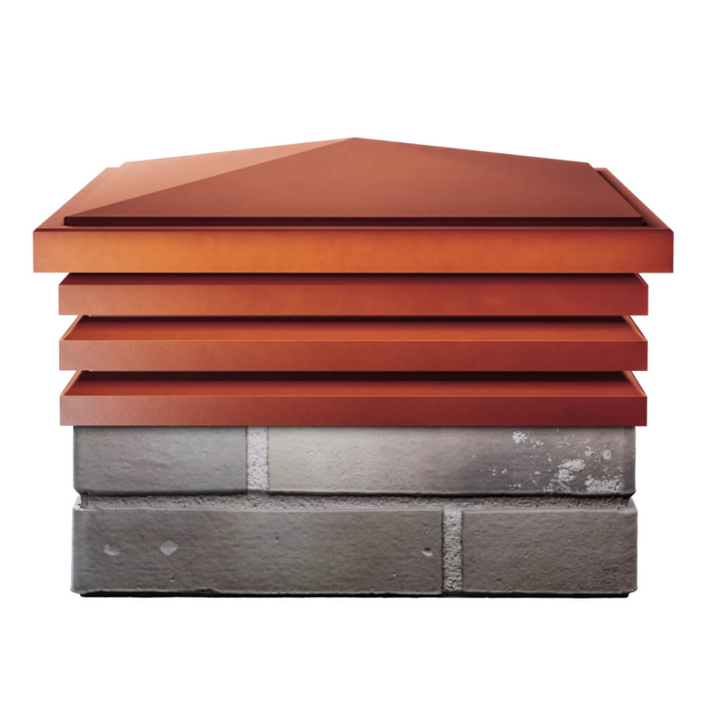 Колпак Zking Бона ХайТек Красный на столб 1.5х1.5 кирпича (385х385мм) Нефтеюганск фото