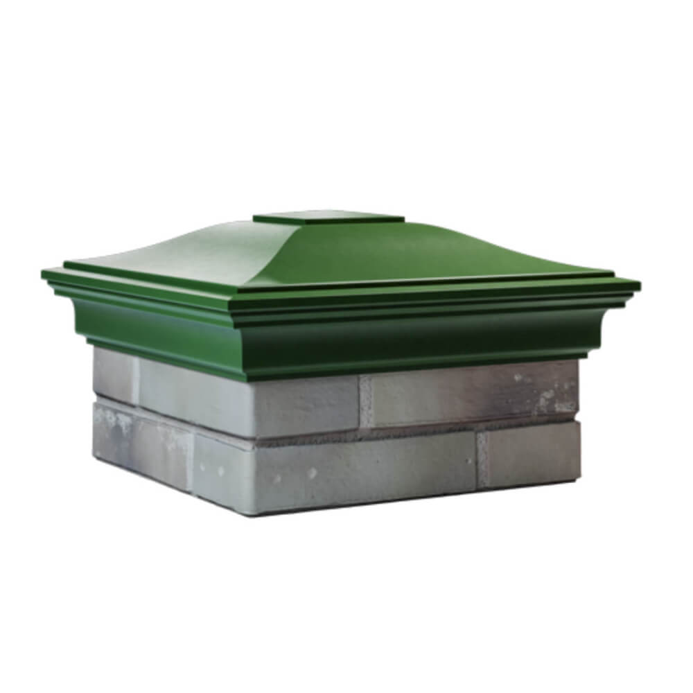 Колпак Zking Монблан Зеленый на столб 1.5х1.5 еврокирпича 0.7НФ (355х355мм) в Нефтеюганске фото