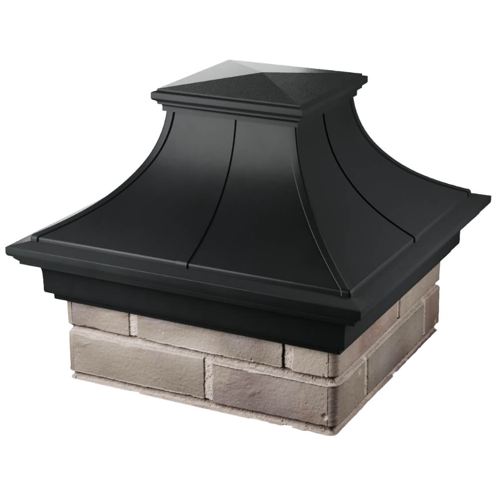 Колпак Zking Монблан Премиум Черный на столб 1.5х1.5 кирпича (385х385мм) в Нефтеюганске фото