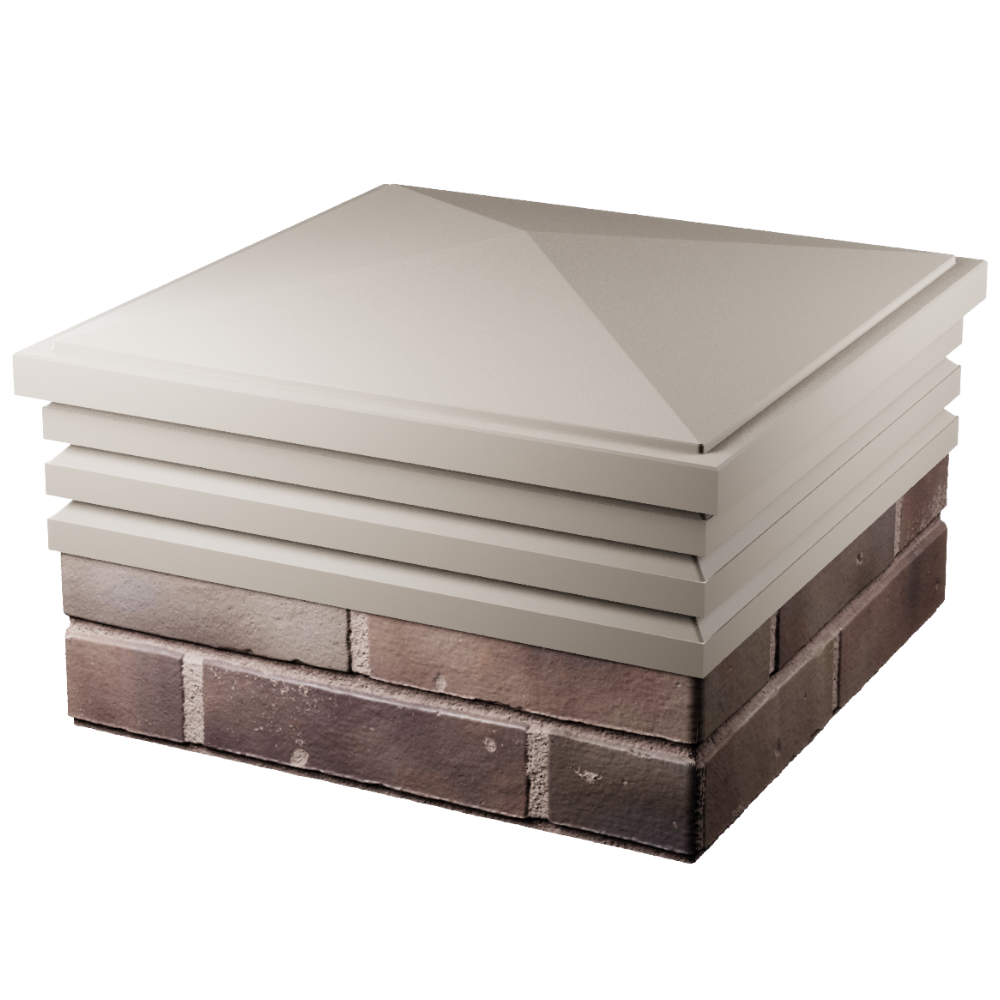 Колпак Zking Бона ХайТек Бежевый на столб 2х2 кирпича (513х513мм) в Нефтеюганске фото