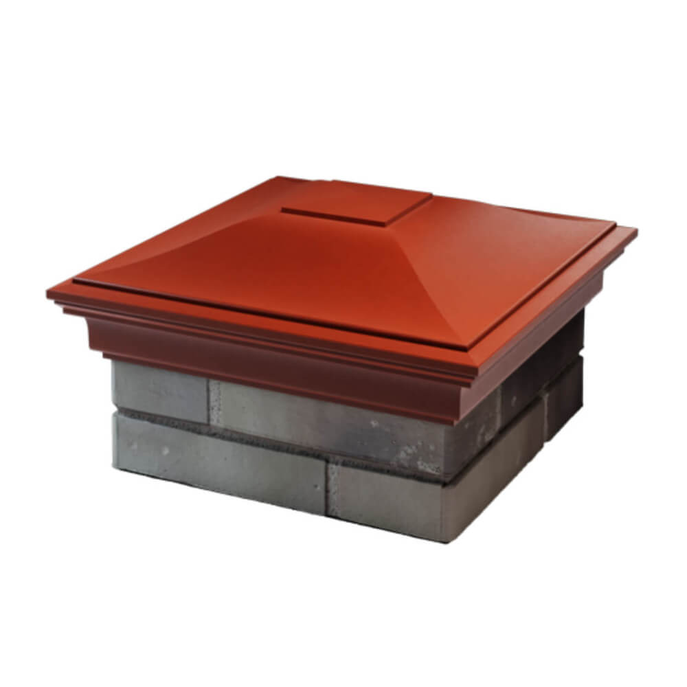 Колпак Zking Монблан Красный на столб 1.5х1.5 еврокирпича 0.7НФ (355х355мм) в Нефтеюганске фото