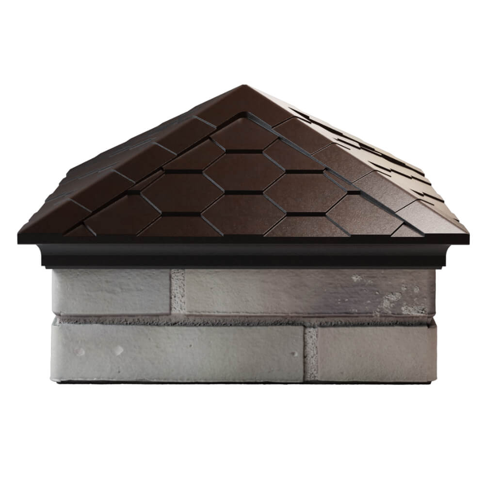 Колпак Zking Эверест Коричневый на столб 1.5х1.5 кирпича (390х390мм) Нефтеюганск фото