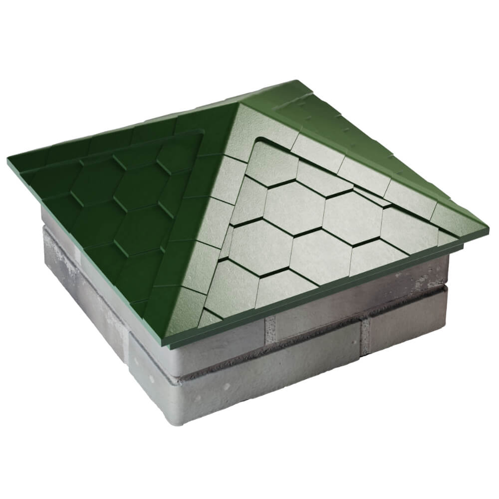 Колпак Zking Эверест Зеленый на столб 1.5х1.5 кирпича (390х390мм) в Нефтеюганске фото