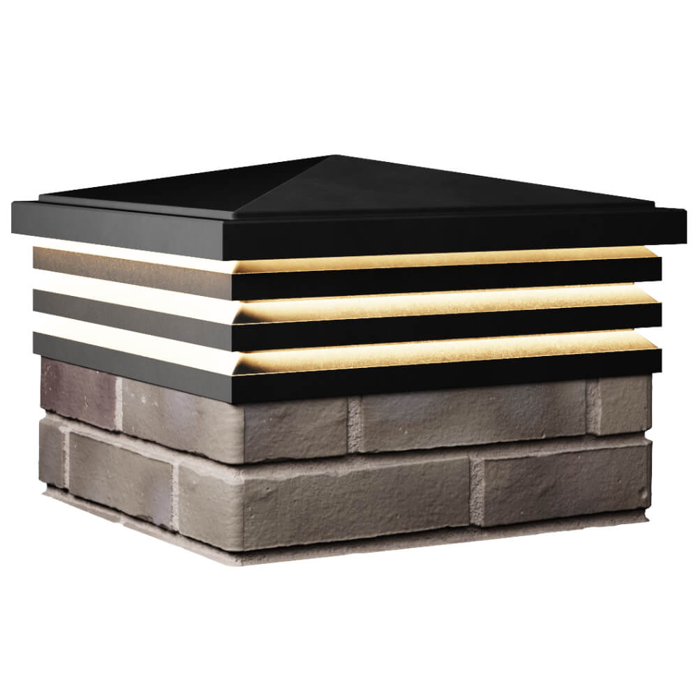 Колпак Zking Бона ХайТек Черный на столб 1.5х1.5 кирпича (385х385мм) с подсветкой в Нефтеюганске фото