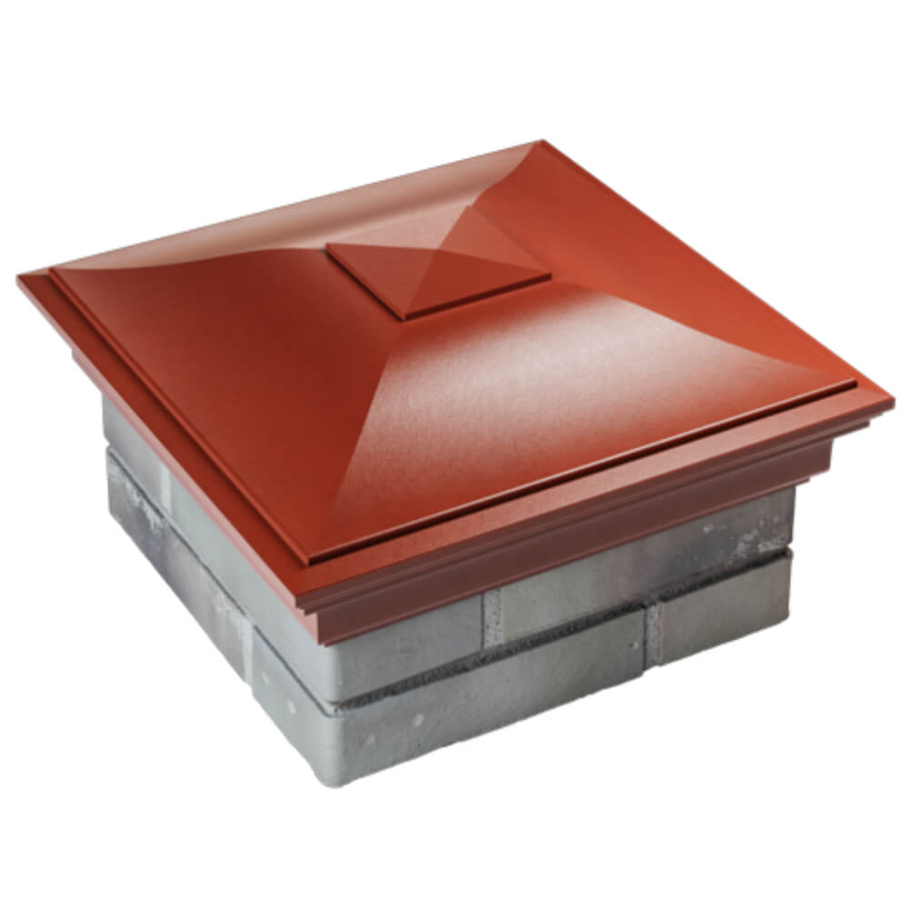 Колпак Zking Монблан Красный на столб 1.5х1.5 кирпича (385х385мм) в Нефтеюганске фото