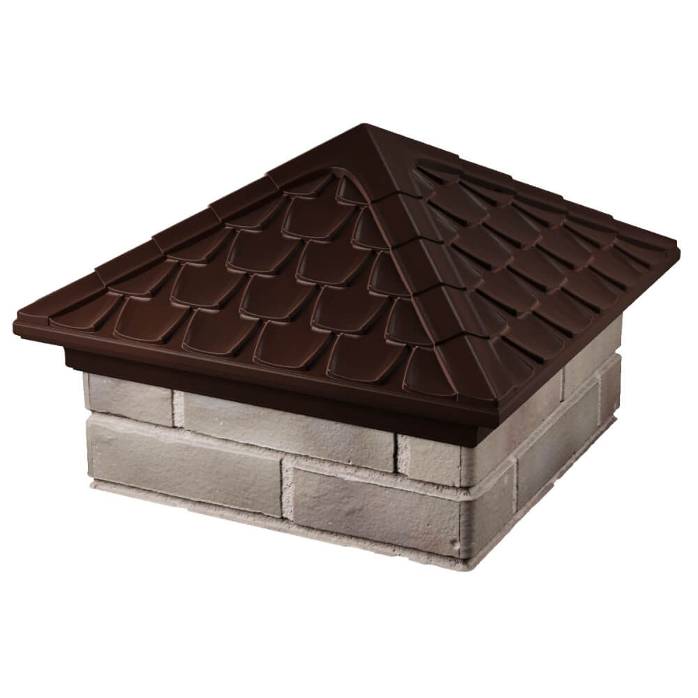 Колпак Zking Эльбрус Коричневый на столб 1.5х1.5 кирпича (385х385мм) в Нефтеюганске фото