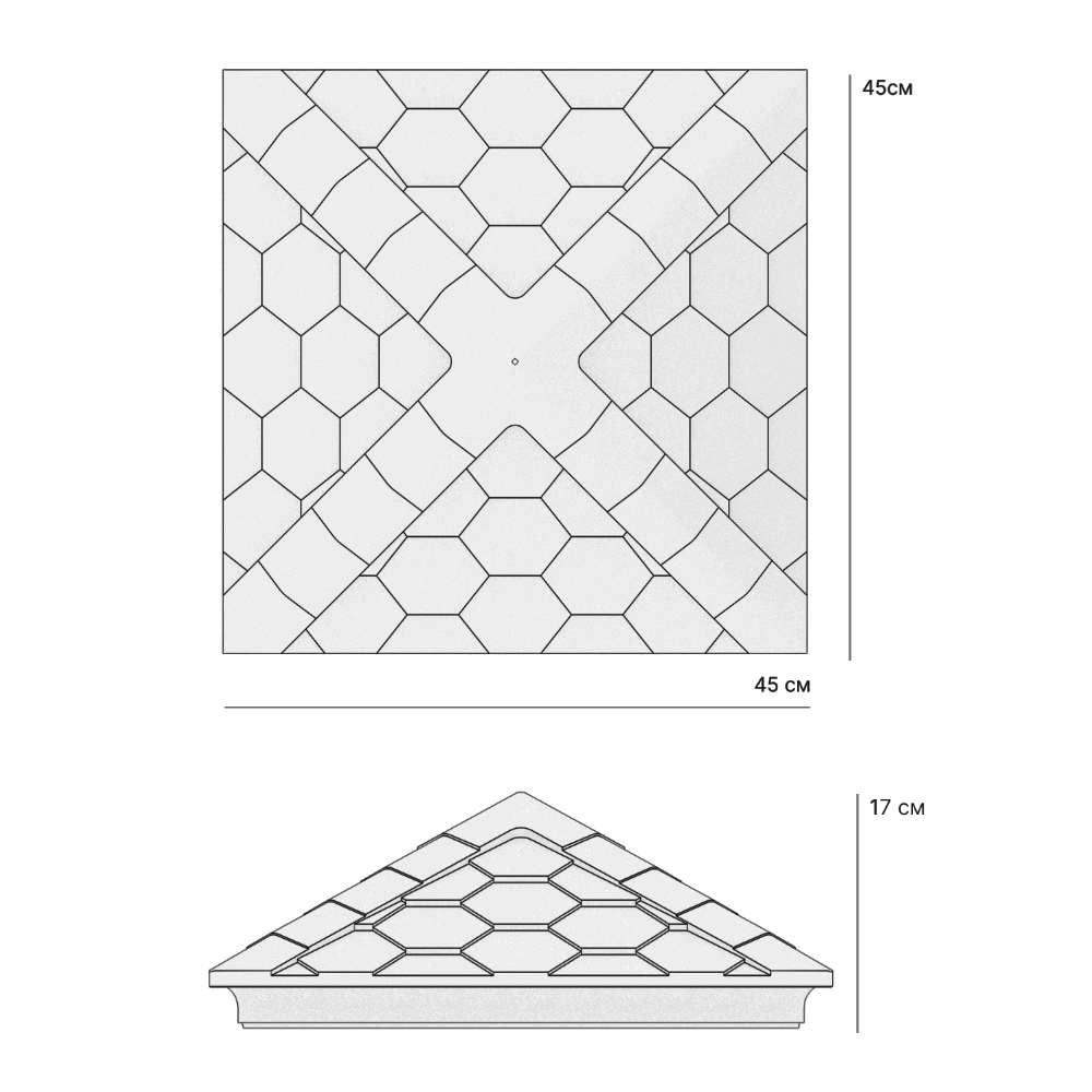 Колпак Zking Эверест Бежевый на столб 1.5х1.5 кирпича (390х390мм) в Нефтеюганске фото