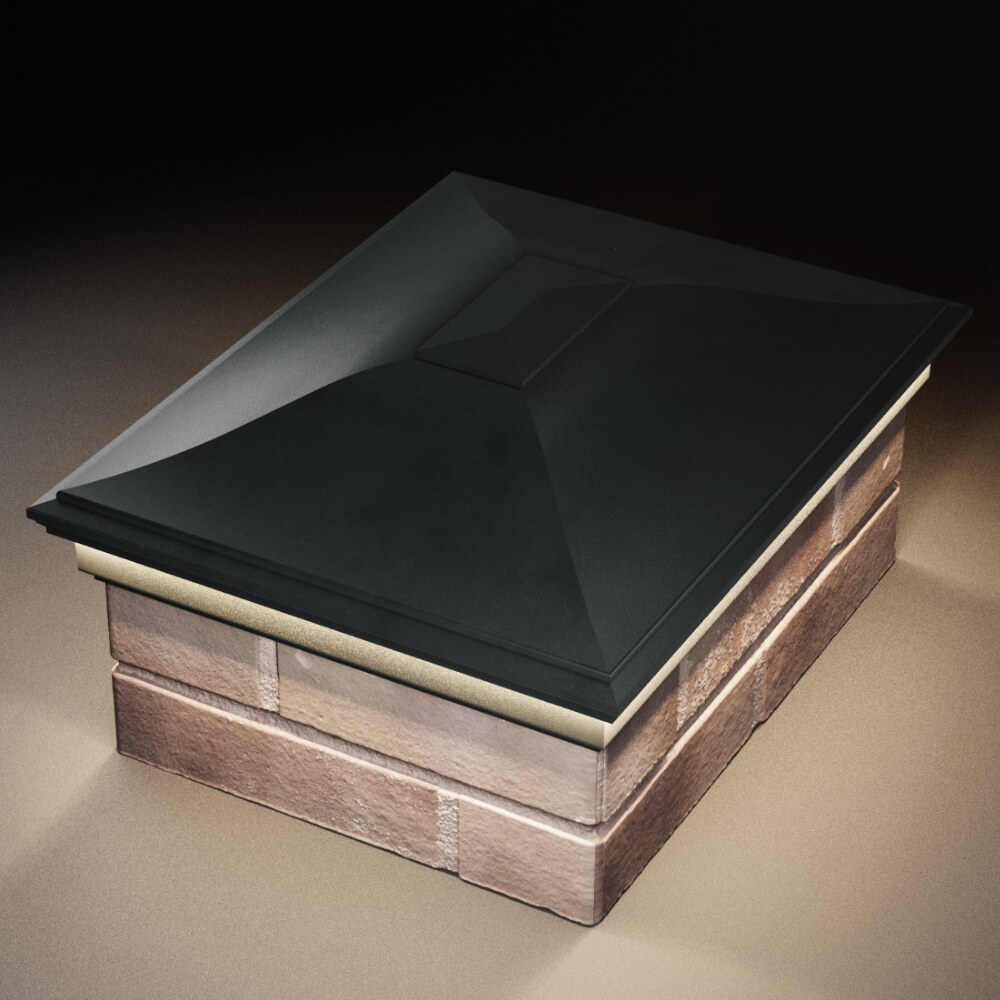 Колпак Zking Монблан Черный на столб 2х1.5 кирпича (515х385мм) c подсветкой в Нефтеюганске фото