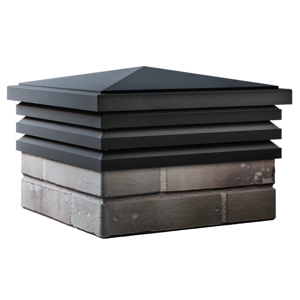 Колпак Zking Бона ХайТек Черный на столб 1.5х1.5 кирпича (385х385мм) в Нефтеюганске фото