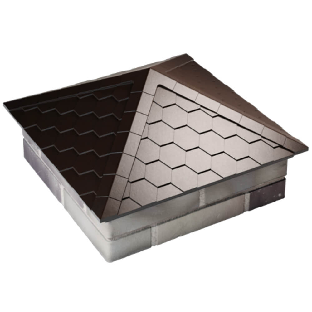 Колпак Zking Эверест Коричневый на столб 2х2 кирпича (535х535мм) Нефтеюганск фото