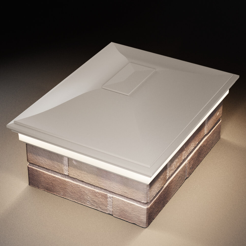 Колпак Zking Монблан Бежевый на столб 2х1.5 кирпича (515х385мм) c подсветкой в Нефтеюганске фото