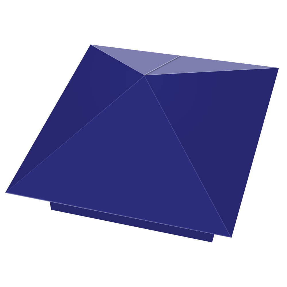 Колпак металлический 400х400мм RAL5002 Синий Ультрамарин заборный Нефтеюганск фото