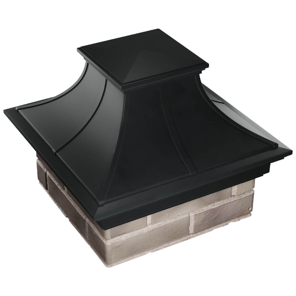 Колпак Zking Монблан Премиум Черный на столб 1.5х1.5 кирпича (385х385мм) в Нефтеюганске фото