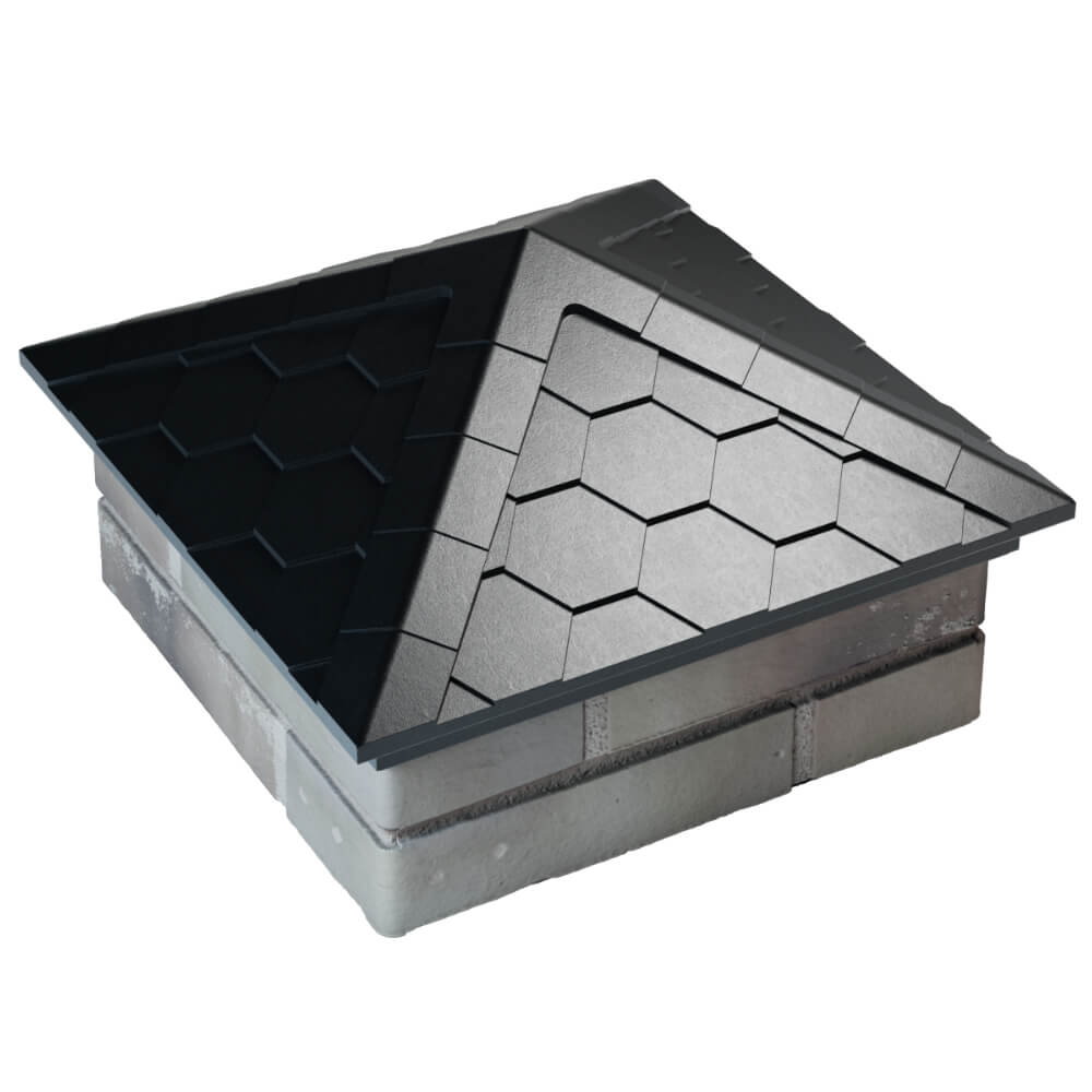 Колпак Zking Эверест Черный на столб 1.5х1.5 кирпича (390х390мм) в Нефтеюганске фото