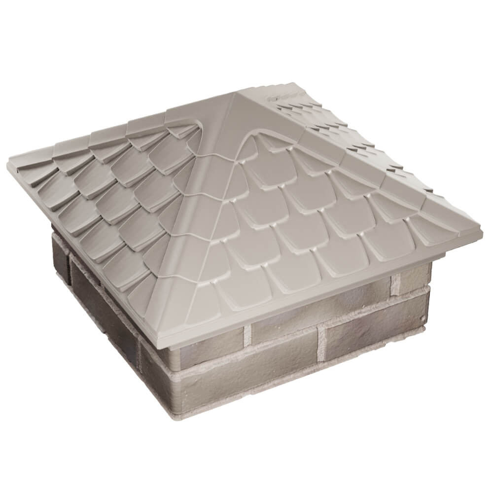 Колпак Zking Эльбрус Бежевый на столб 1.5х1.5 кирпича (385х385мм) в Нефтеюганске фото