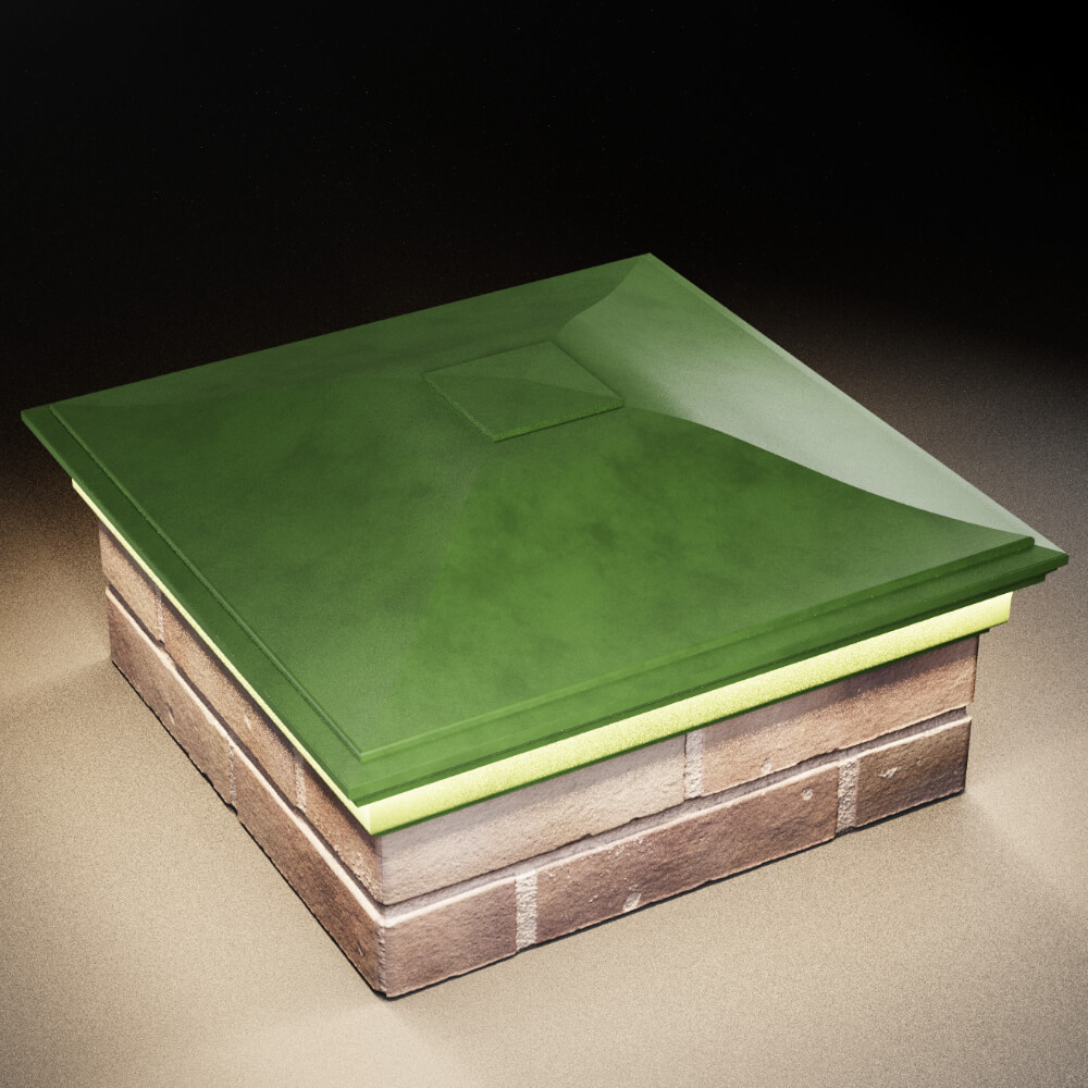 Колпак Zking Монблан Зеленый на столб 2х2 кирпича (515х515мм) c подсветкой в Нефтеюганске фото