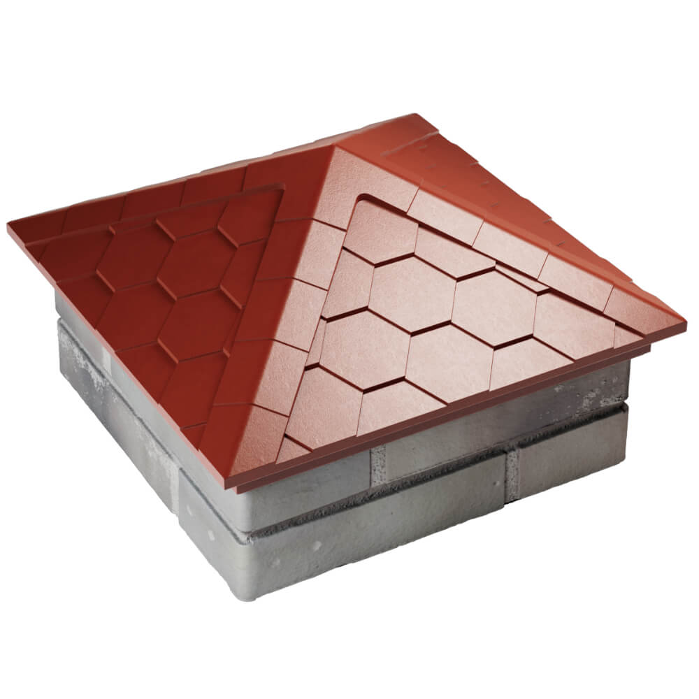 Колпак Zking Эверест Красный на столб 1.5х1.5 кирпича (390х390мм) в Нефтеюганске фото