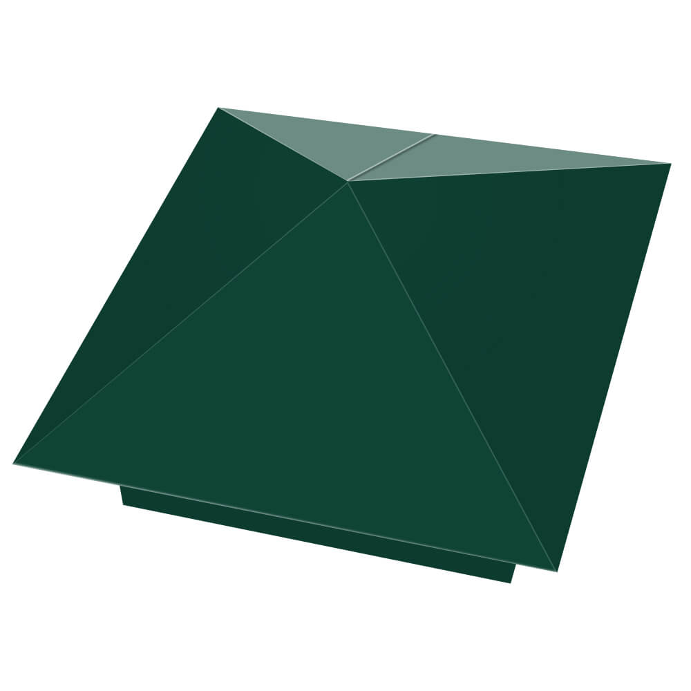 Колпак металлический 390х390мм RAL6005 Зеленый Мох заборный Нефтеюганск фото