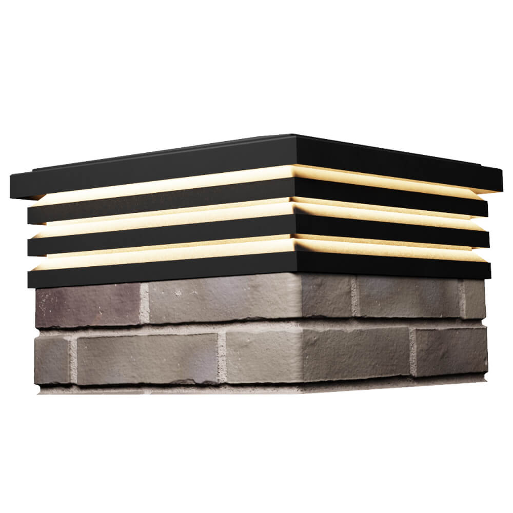 Колпак Zking Бона ХайТек Черный на столб 1.5х1.5 кирпича (385х385мм) с подсветкой в Нефтеюганске фото