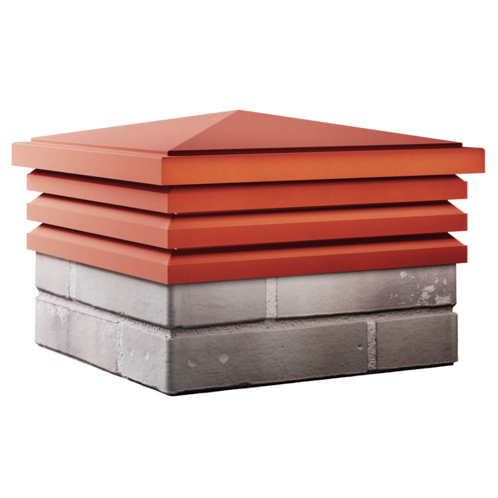 Колпак Zking Бона ХайТек Красный на столб 1.5х1.5 кирпича (385х385мм) в Нефтеюганске фото