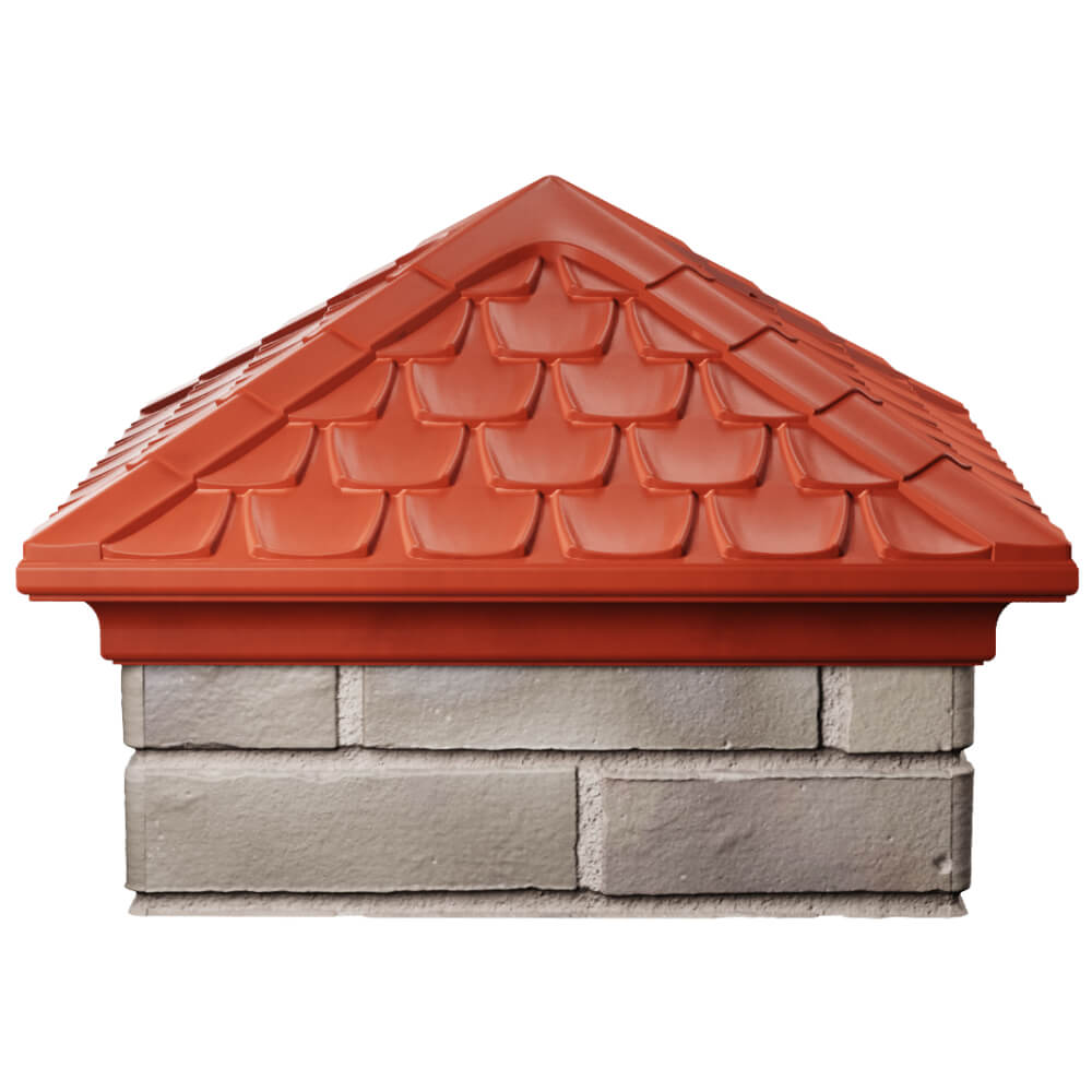 Колпак Zking Эльбрус Красный на столб 1.5х1.5 кирпича (385х385мм) Нефтеюганск фото