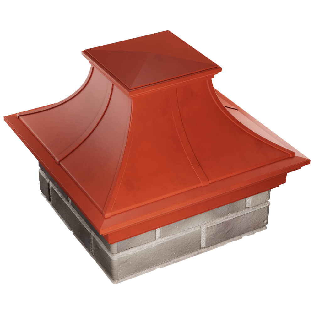 Колпак Zking Монблан Премиум Красный на столб 1.5х1.5 кирпича (385х385мм) в Нефтеюганске фото
