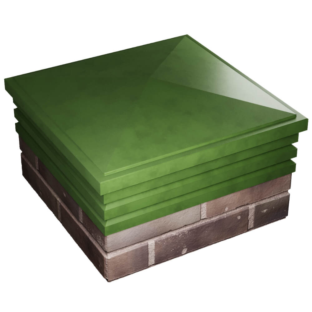 Колпак Zking Бона ХайТек Зеленый на столб 2х2 кирпича (513х513мм) в Нефтеюганске фото