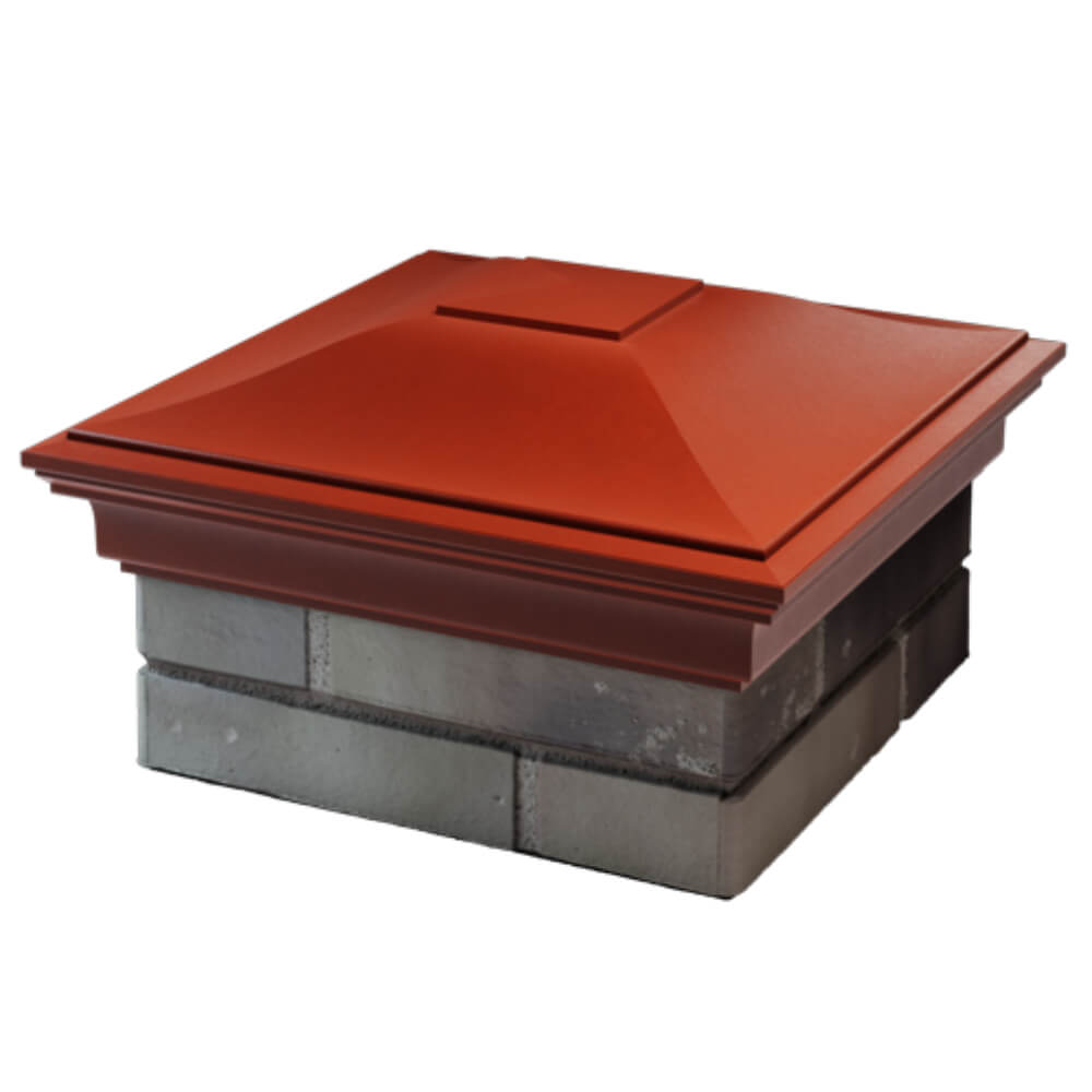 Колпак Zking Монблан Красный на столб 1.5х1.5 кирпича (385х385мм) в Нефтеюганске фото