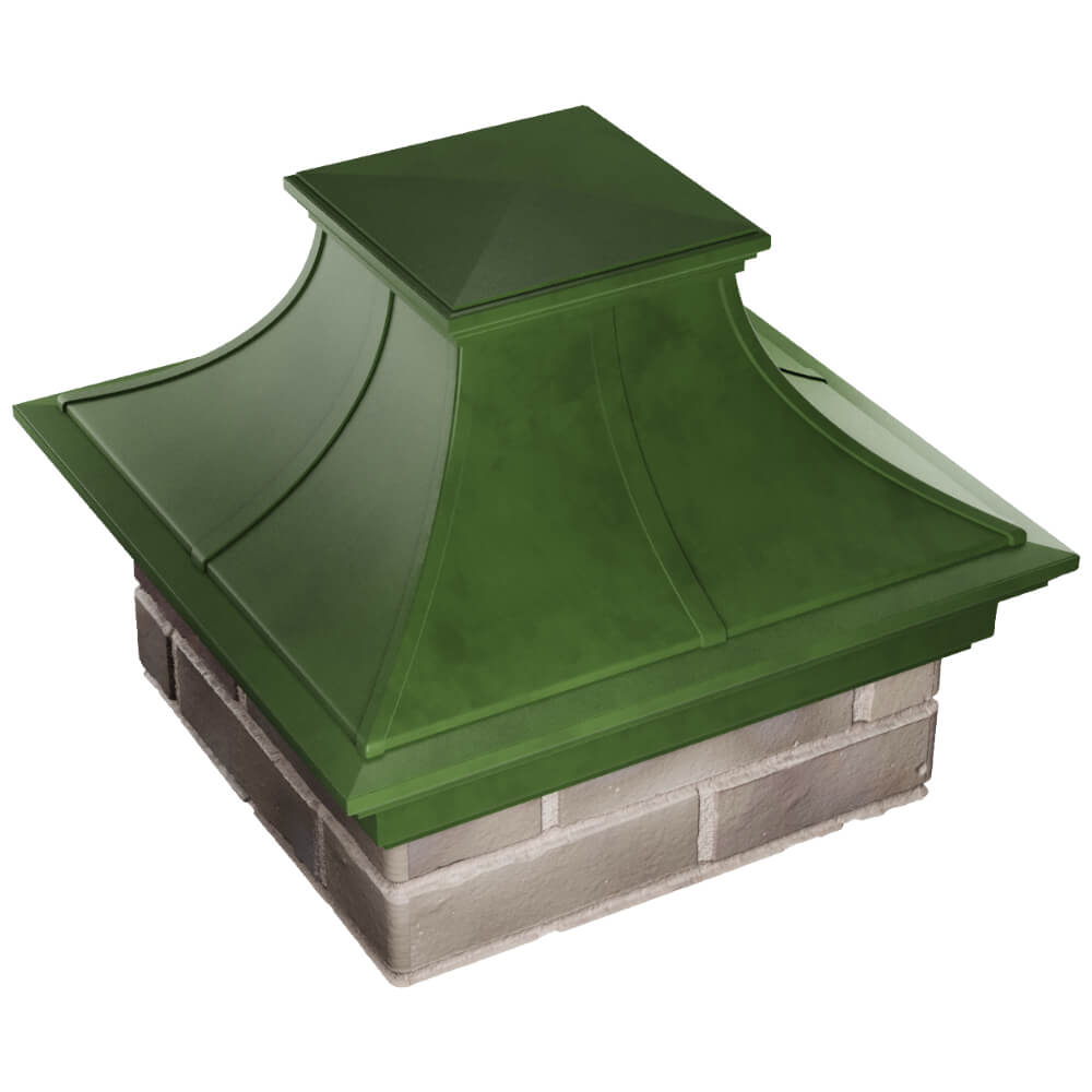 Колпак Zking Монблан Премиум Зеленый на столб 1.5х1.5 кирпича (385х385мм) в Нефтеюганске фото
