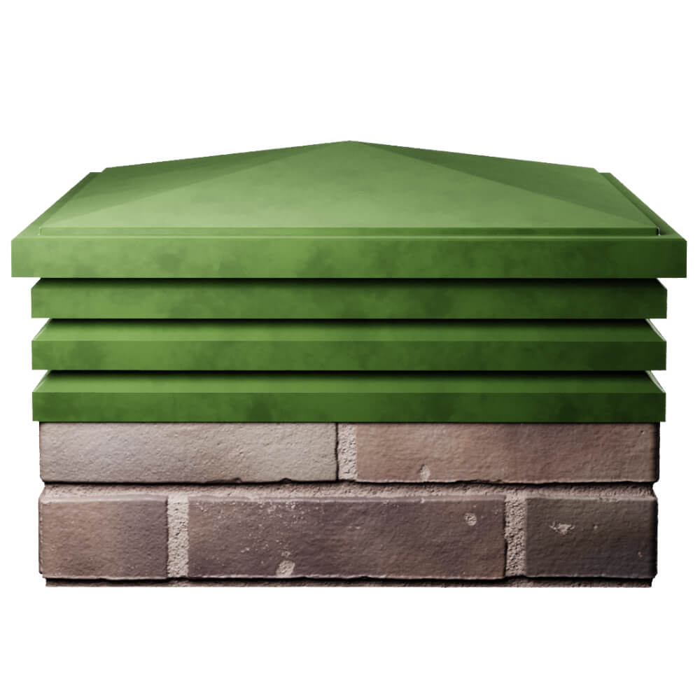 Колпак Zking Бона ХайТек Зеленый на столб 2х2 кирпича (513х513мм) Нефтеюганск фото