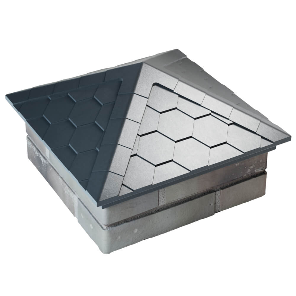 Колпак Zking Эверест Серый на столб 1.5х1.5 кирпича (390х390мм) в Нефтеюганске фото