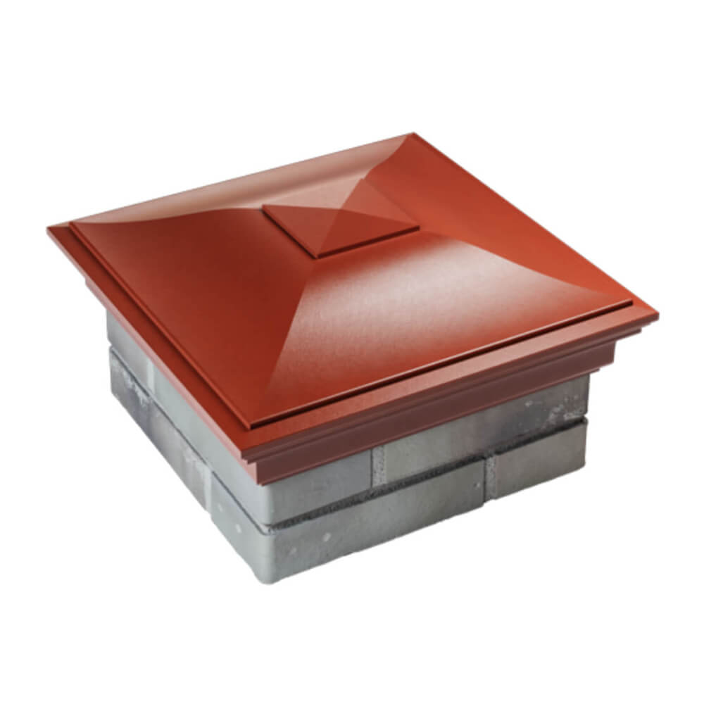 Колпак Zking Монблан Красный на столб 1.5х1.5 еврокирпича 0.7НФ (355х355мм) в Нефтеюганске фото