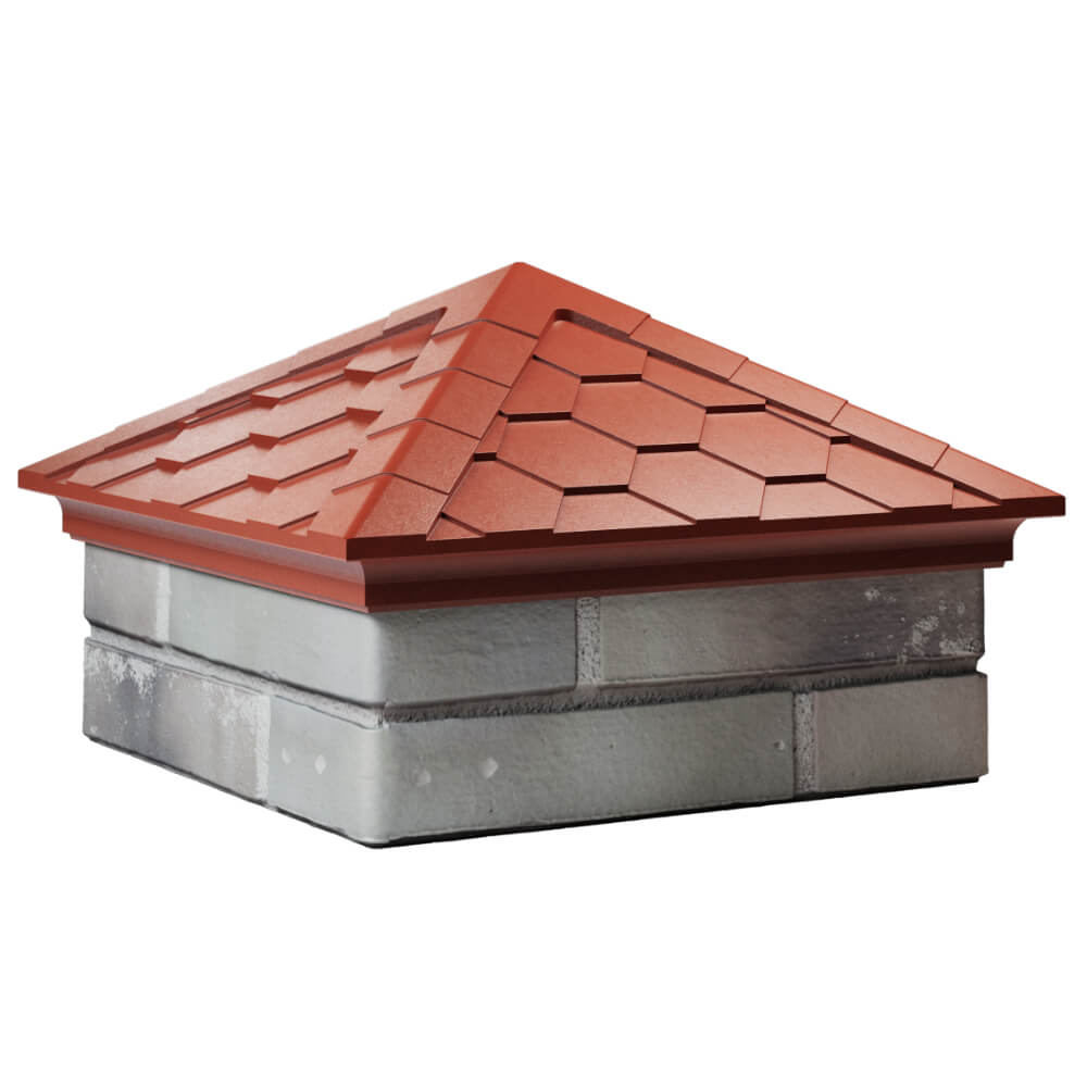 Колпак Zking Эверест Красный на столб 1.5х1.5 кирпича (390х390мм) в Нефтеюганске фото