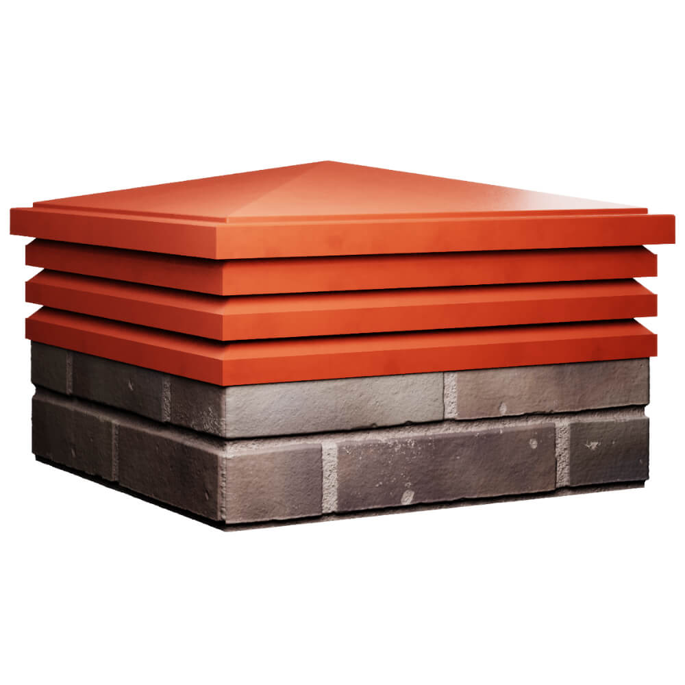 Колпак Zking Бона ХайТек Красный на столб 2х2 кирпича (513х513мм) в Нефтеюганске фото