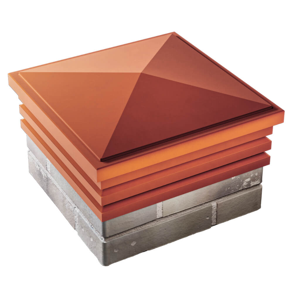 Колпак Zking Бона ХайТек Красный на столб 1.5х1.5 кирпича (385х385мм) в Нефтеюганске фото