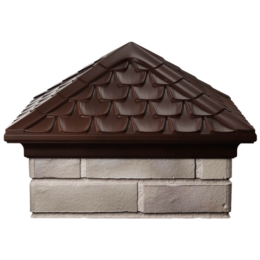 Колпак Zking Эльбрус Коричневый на столб 1.5х1.5 кирпича (385х385мм) Нефтеюганск фото