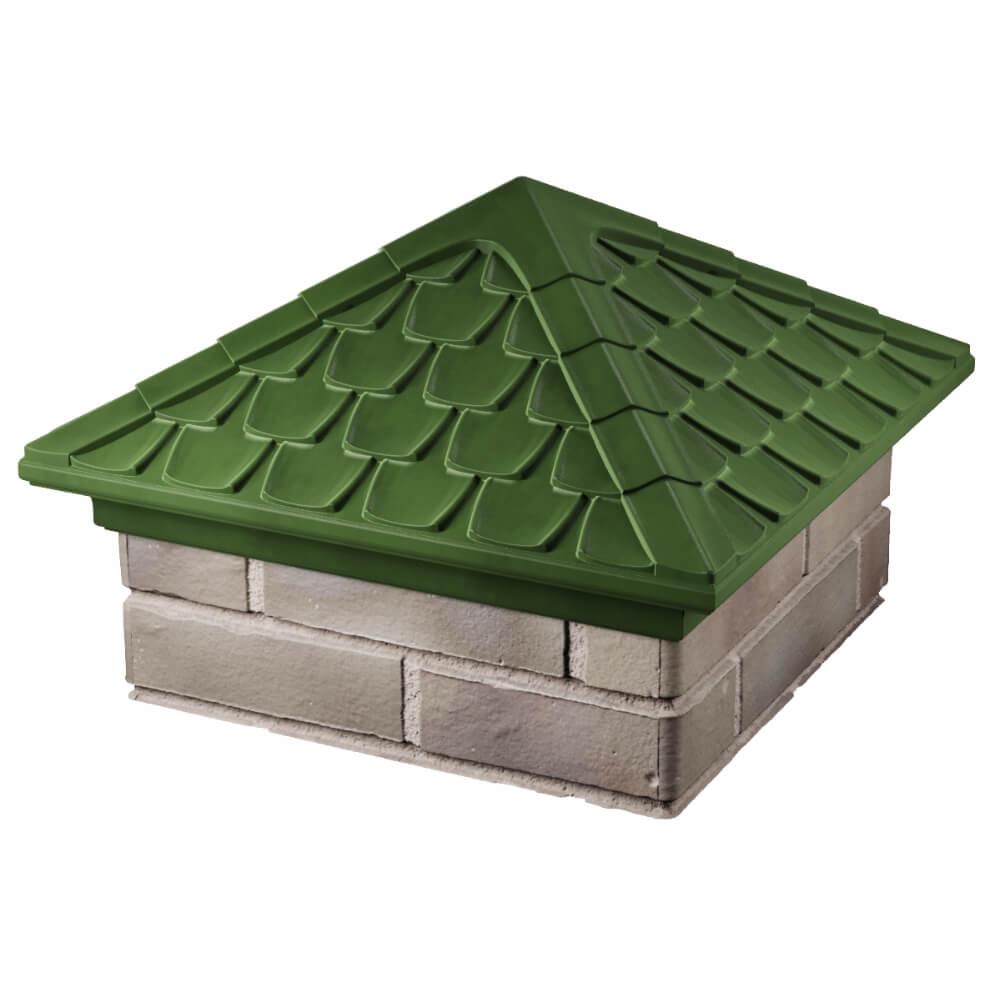 Колпак Zking Эльбрус Зеленый на столб 1.5х1.5 кирпича (385х385мм) в Нефтеюганске фото