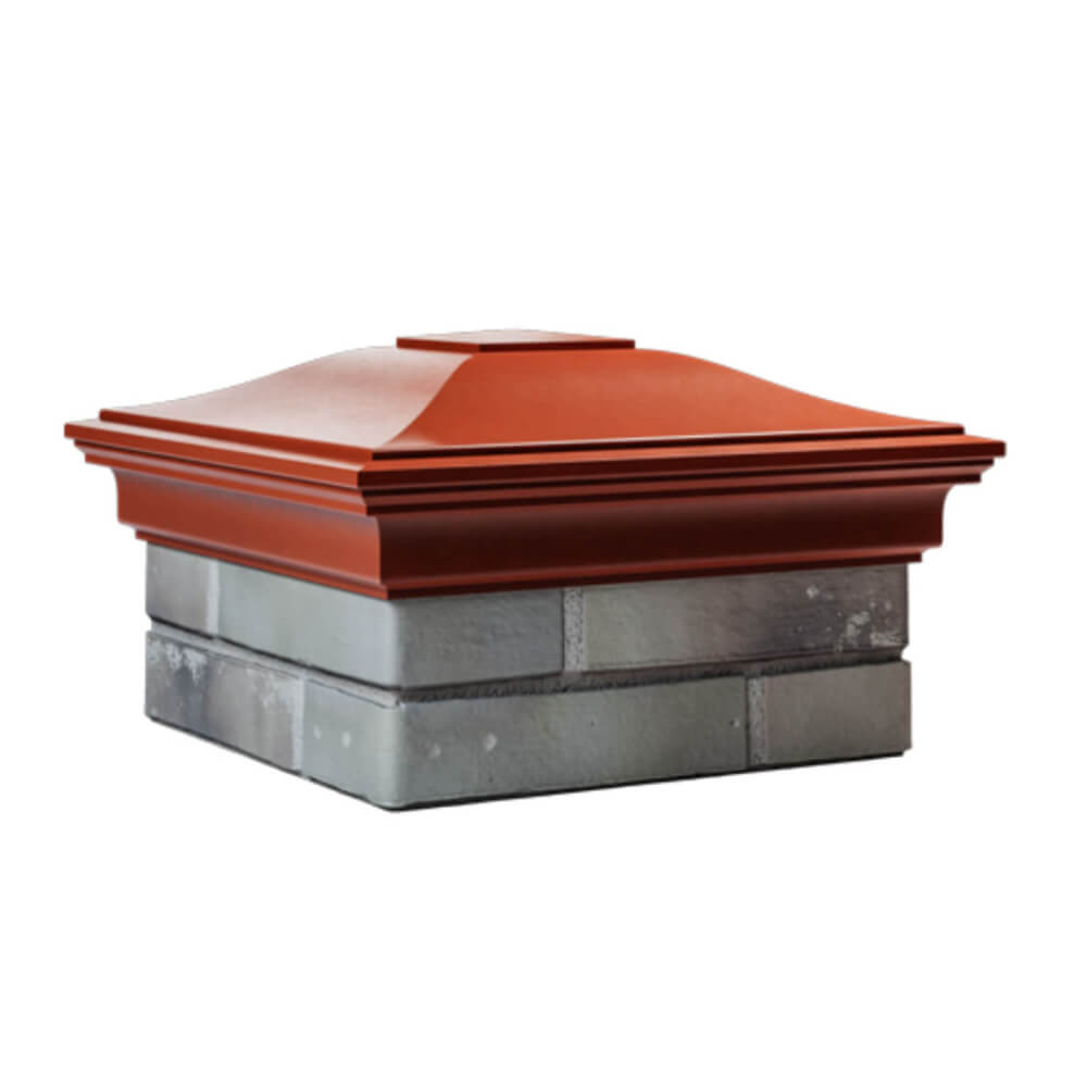 Колпак Zking Монблан Красный на столб 1.5х1.5 еврокирпича 0.7НФ (355х355мм) в Нефтеюганске фото