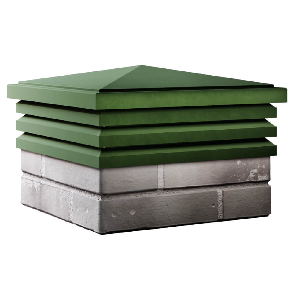 Колпак Zking Бона ХайТек Зеленый на столб 1.5х1.5 кирпича (385х385мм) в Нефтеюганске фото