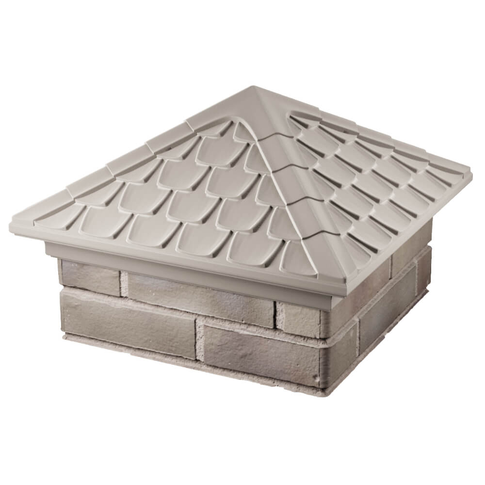 Колпак Zking Эльбрус Бежевый на столб 1.5х1.5 кирпича (385х385мм) в Нефтеюганске фото