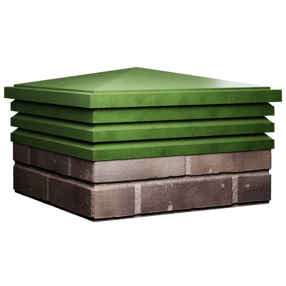 Колпак Zking Бона ХайТек Зеленый на столб 2х2 кирпича (513х513мм) в Нефтеюганске фото