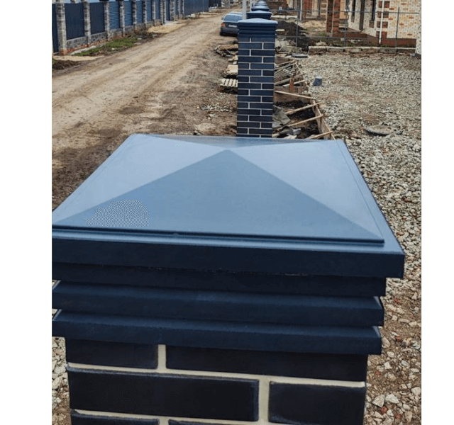 Колпак Zking Бона ХайТек Серый на столб 1.5х1.5 кирпича (385х385мм) в Нефтеюганске фото