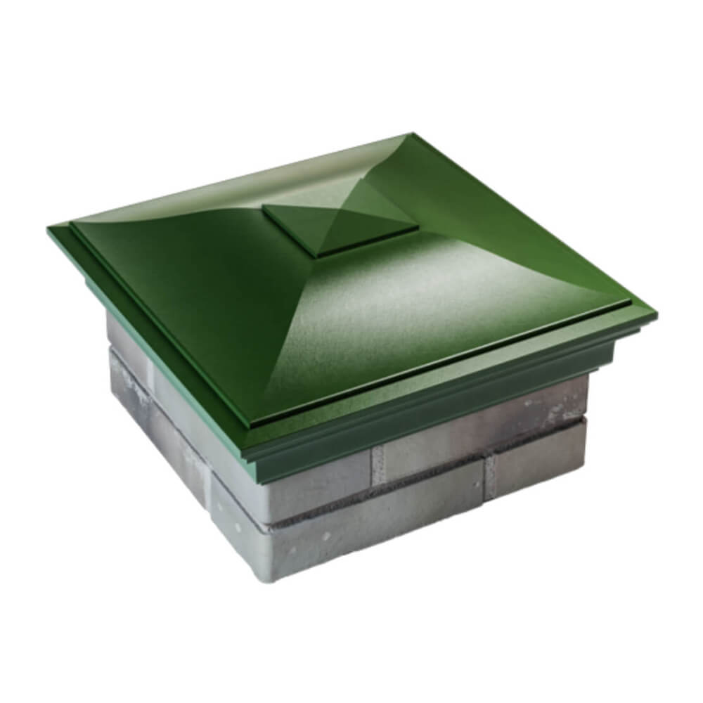 Колпак Zking Монблан Зеленый на столб 1.5х1.5 еврокирпича 0.7НФ (355х355мм) в Нефтеюганске фото