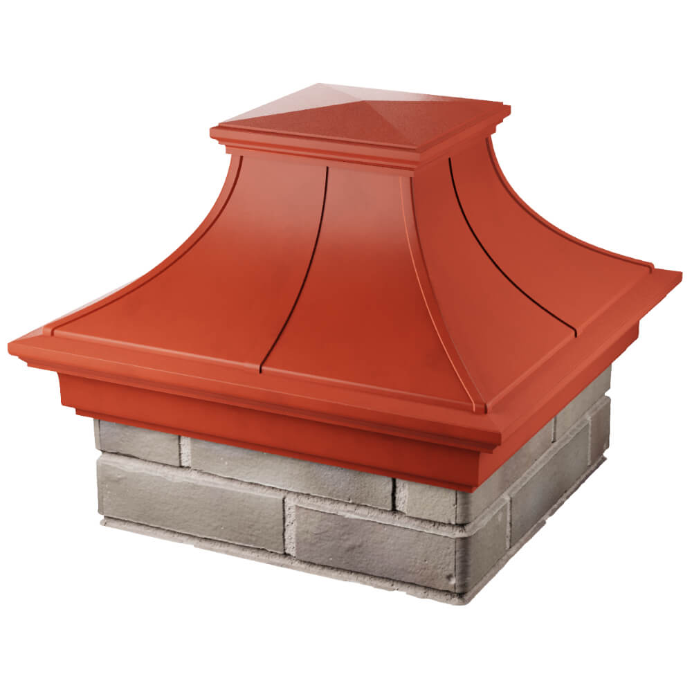 Колпак Zking Монблан Премиум Красный на столб 1.5х1.5 кирпича (385х385мм) в Нефтеюганске фото