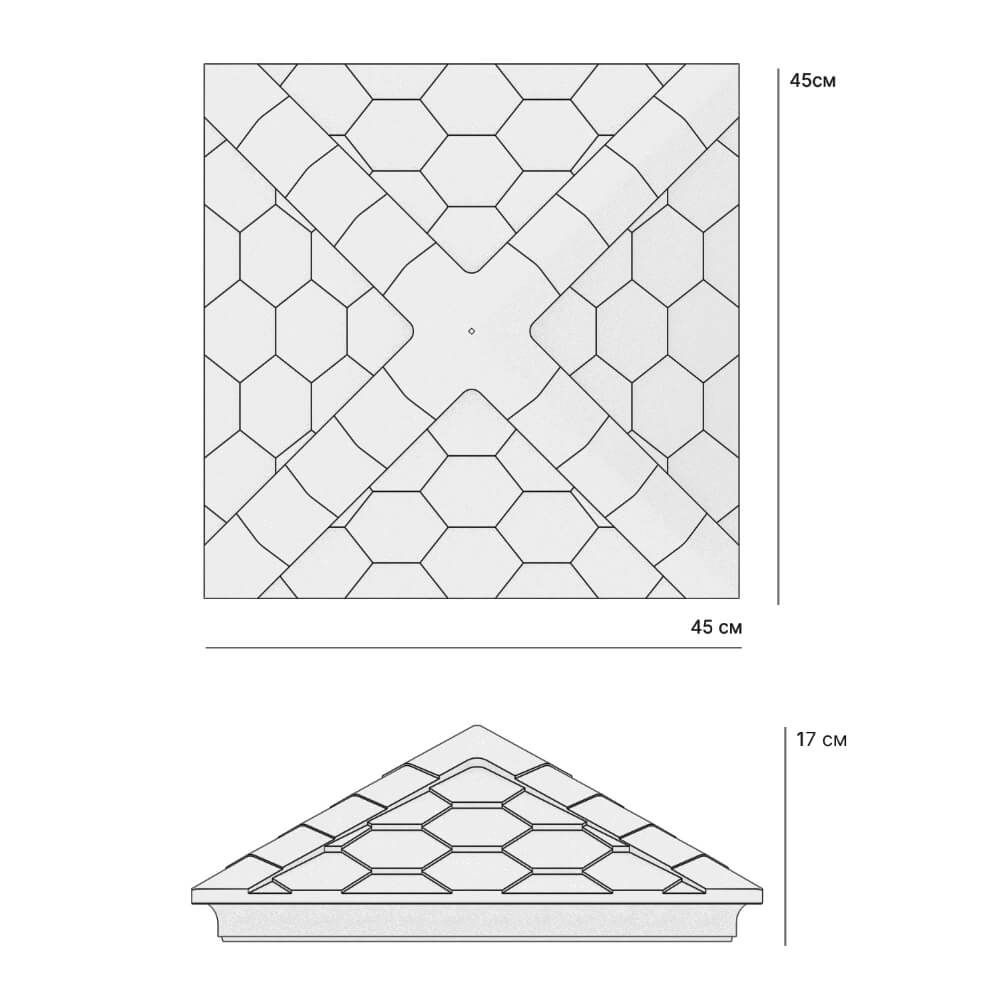 Колпак Zking Эверест Серый на столб 1.5х1.5 кирпича (390х390мм) в Нефтеюганске фото