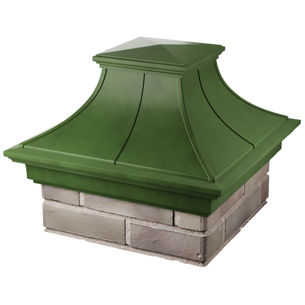 Колпак Zking Монблан Премиум Зеленый на столб 1.5х1.5 кирпича (385х385мм) в Нефтеюганске фото