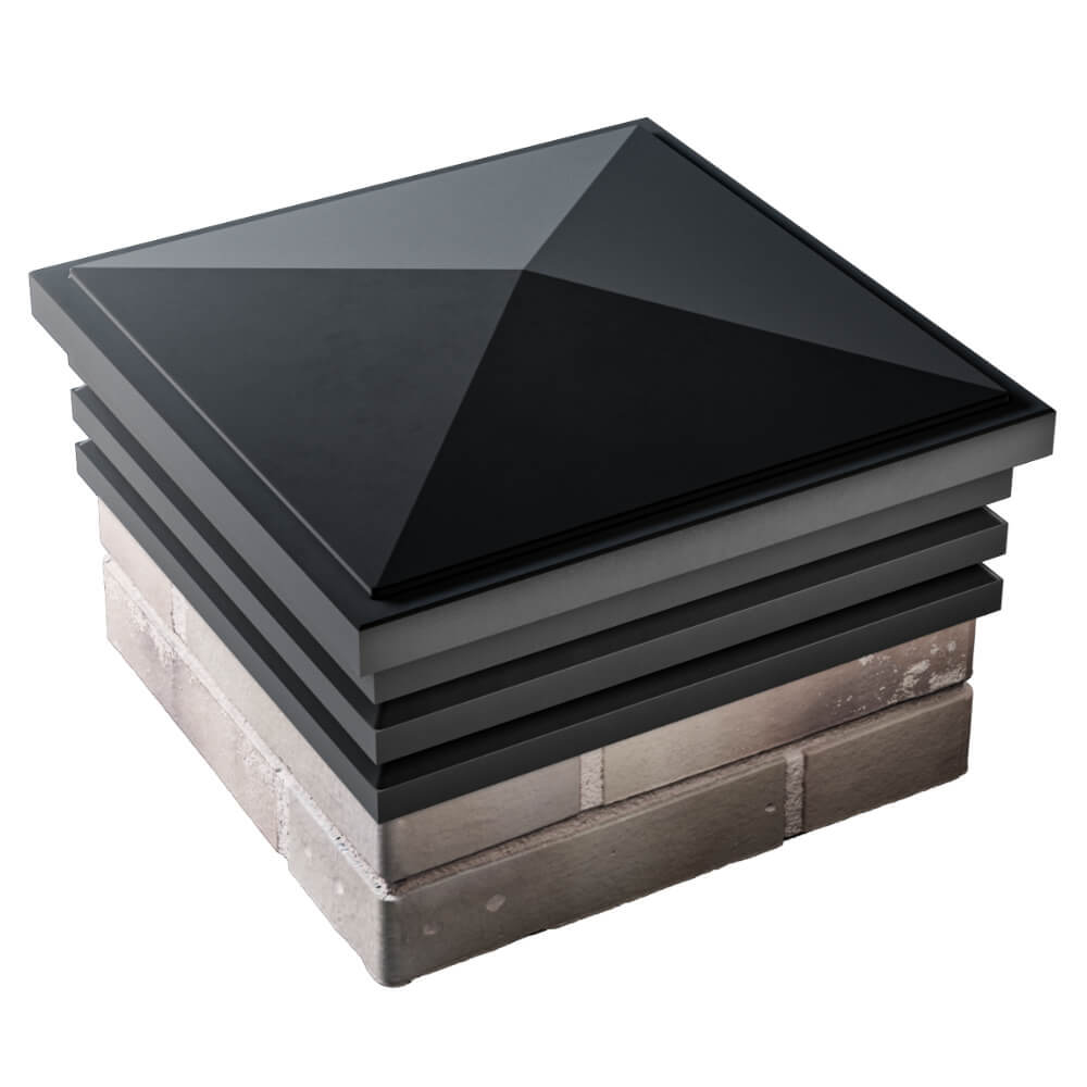 Колпак Zking Бона ХайТек Черный на столб 1.5х1.5 кирпича (385х385мм) в Нефтеюганске фото